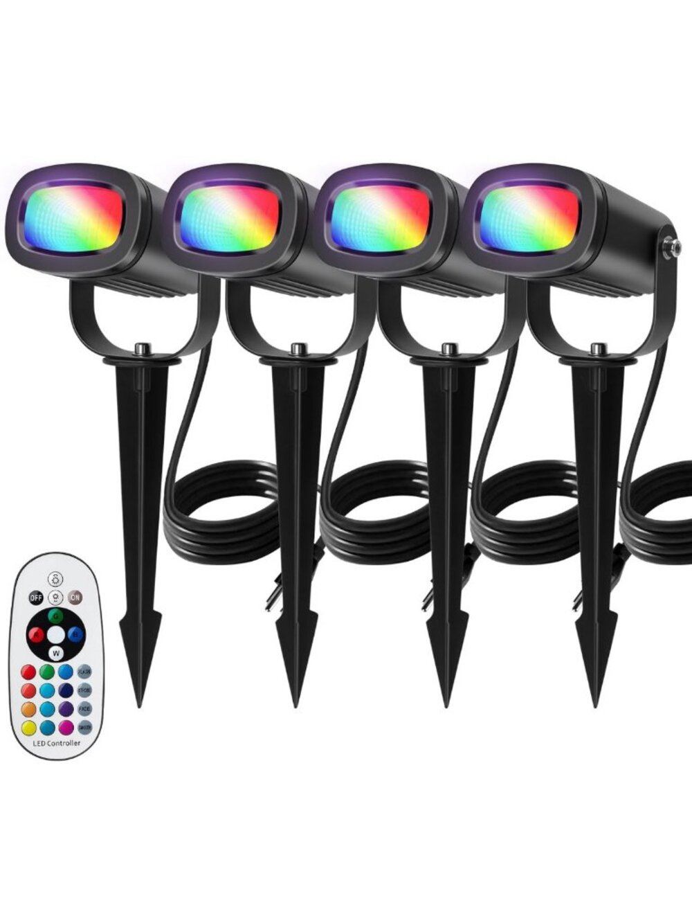 RGBW Color Changing Outdoor Spotlights - 12W Ultra Bright LED Landscape Lights
